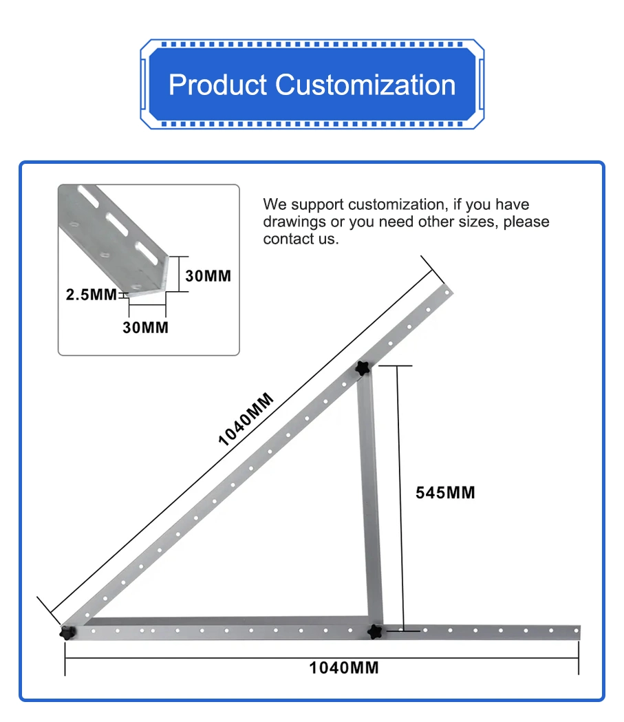 Ground Photovoltaic Module Mounting Bracket Hot-DIP Zinc C-Type Anti-Seismic Adjustable Solar Panel Fixed Support